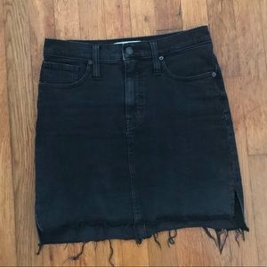 Madewell black high waisted denim skirt